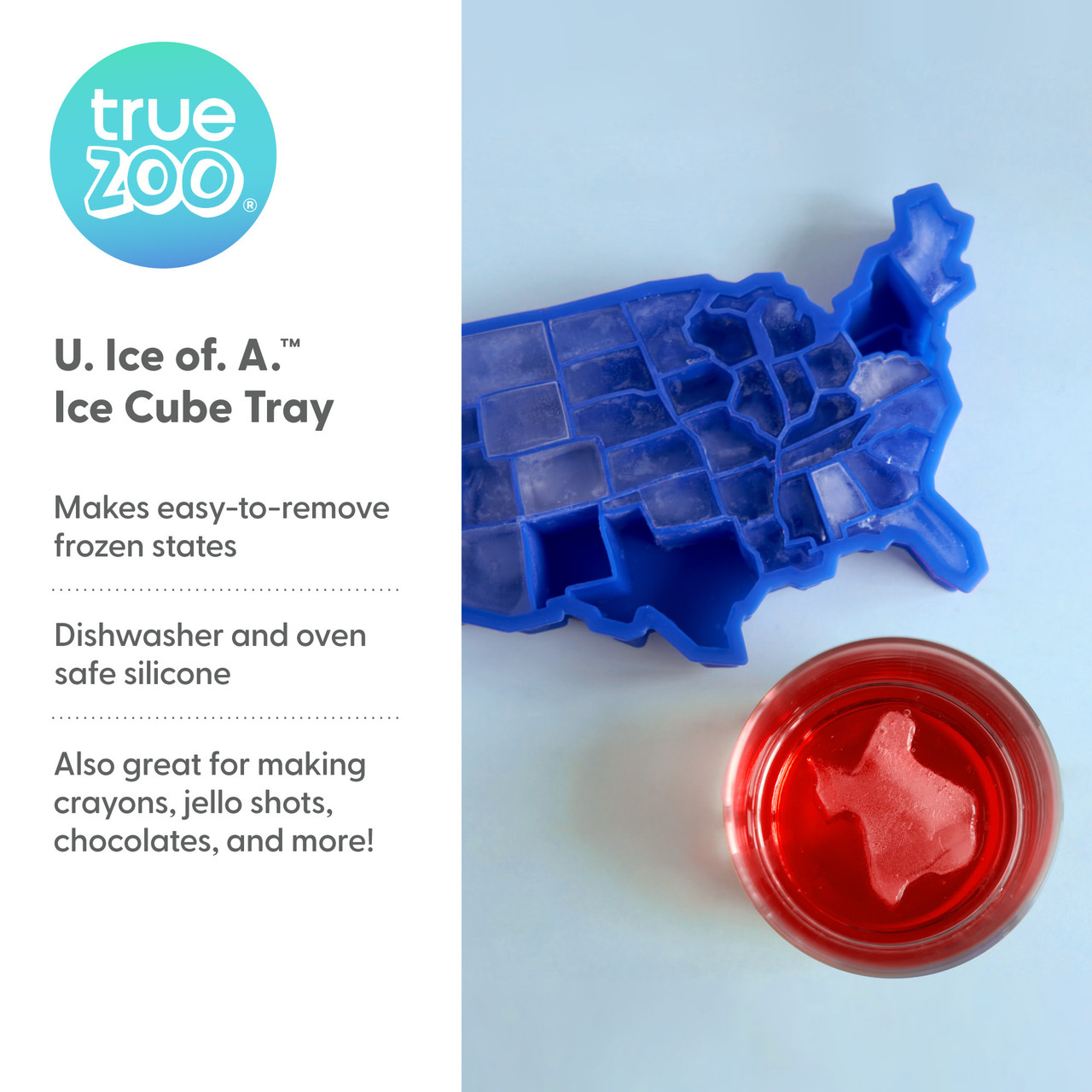 U Ice of A Ice Blue Silicone Cube Tray by TrueZoo