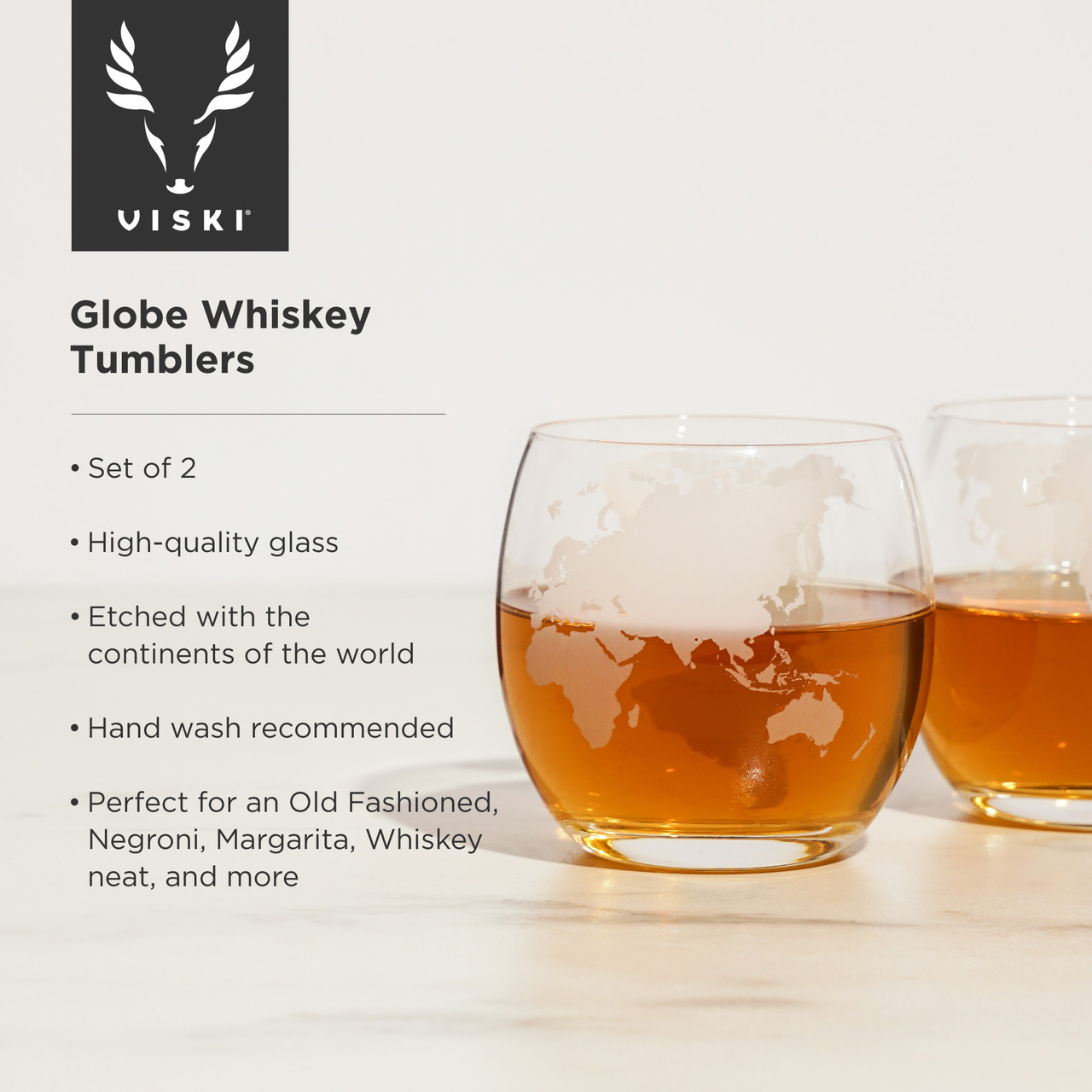 Globe Whiskey Tumblers by Viski®