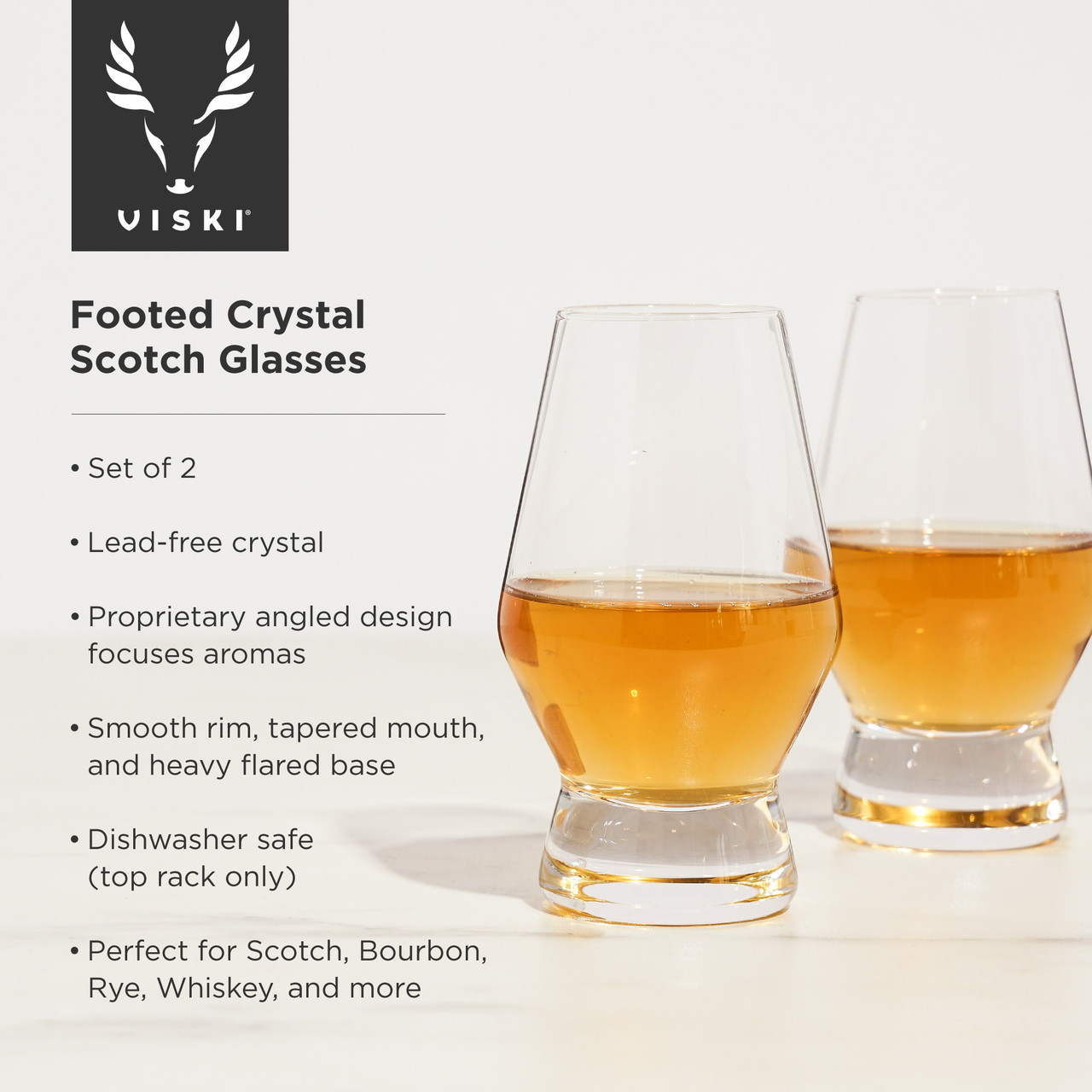 Footed Crystal Scotch Glasses by Viski®