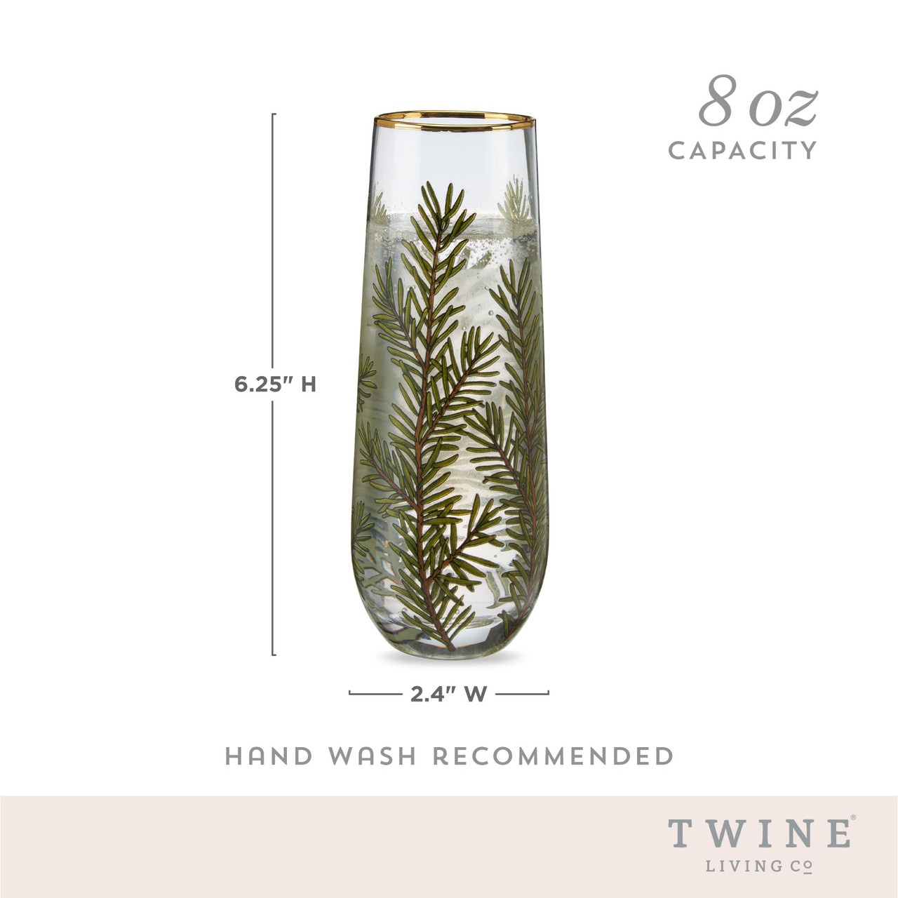 Woodland Stemless Champagne Flute Set by Twine®