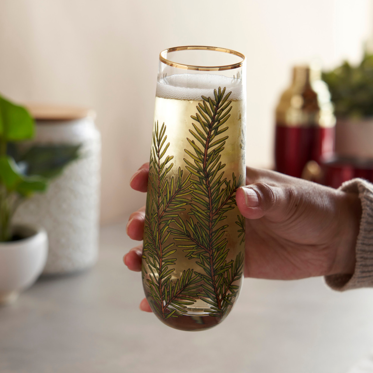 Woodland Stemless Champagne Flute Set by Twine®