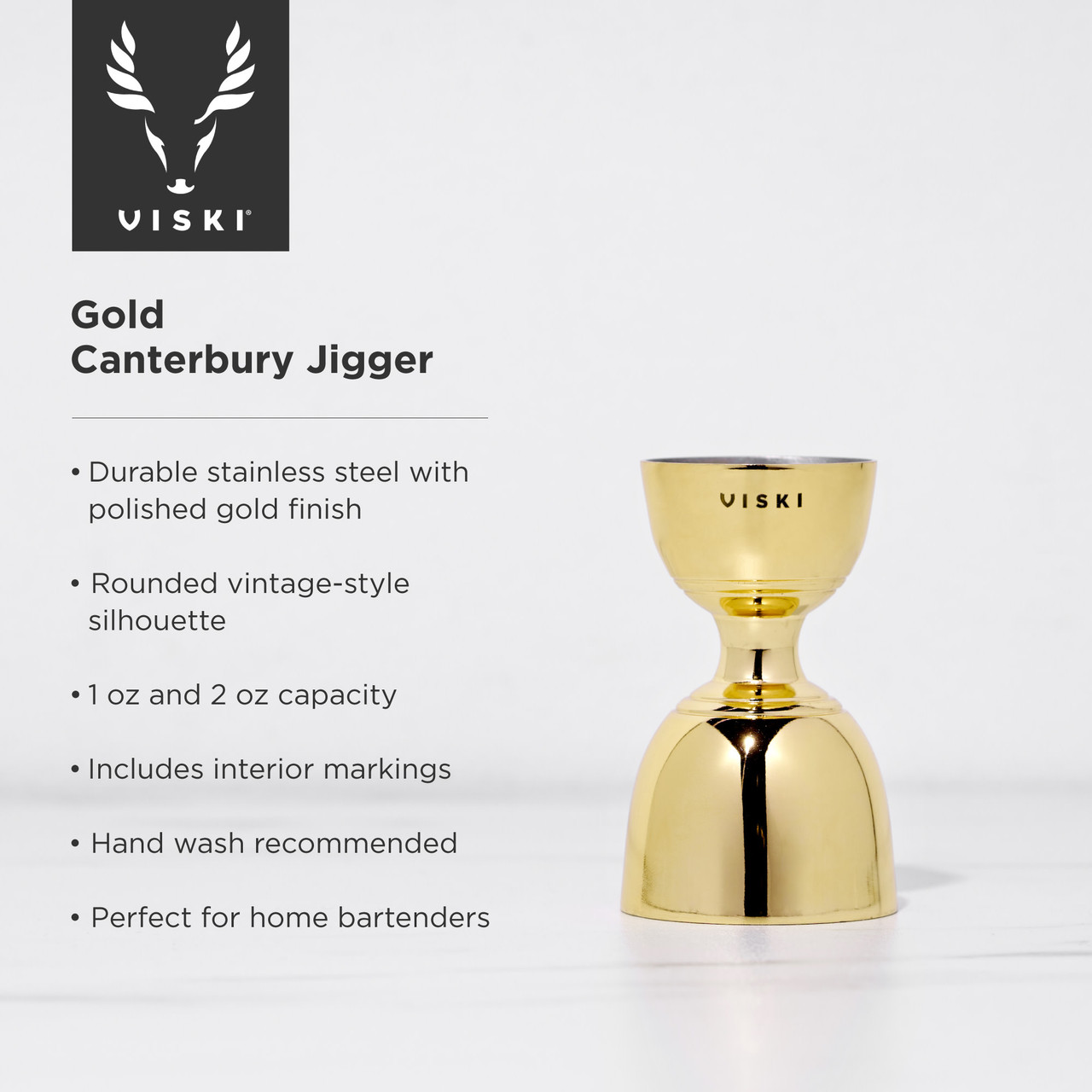 Gold Canterbury Jigger by Viski®