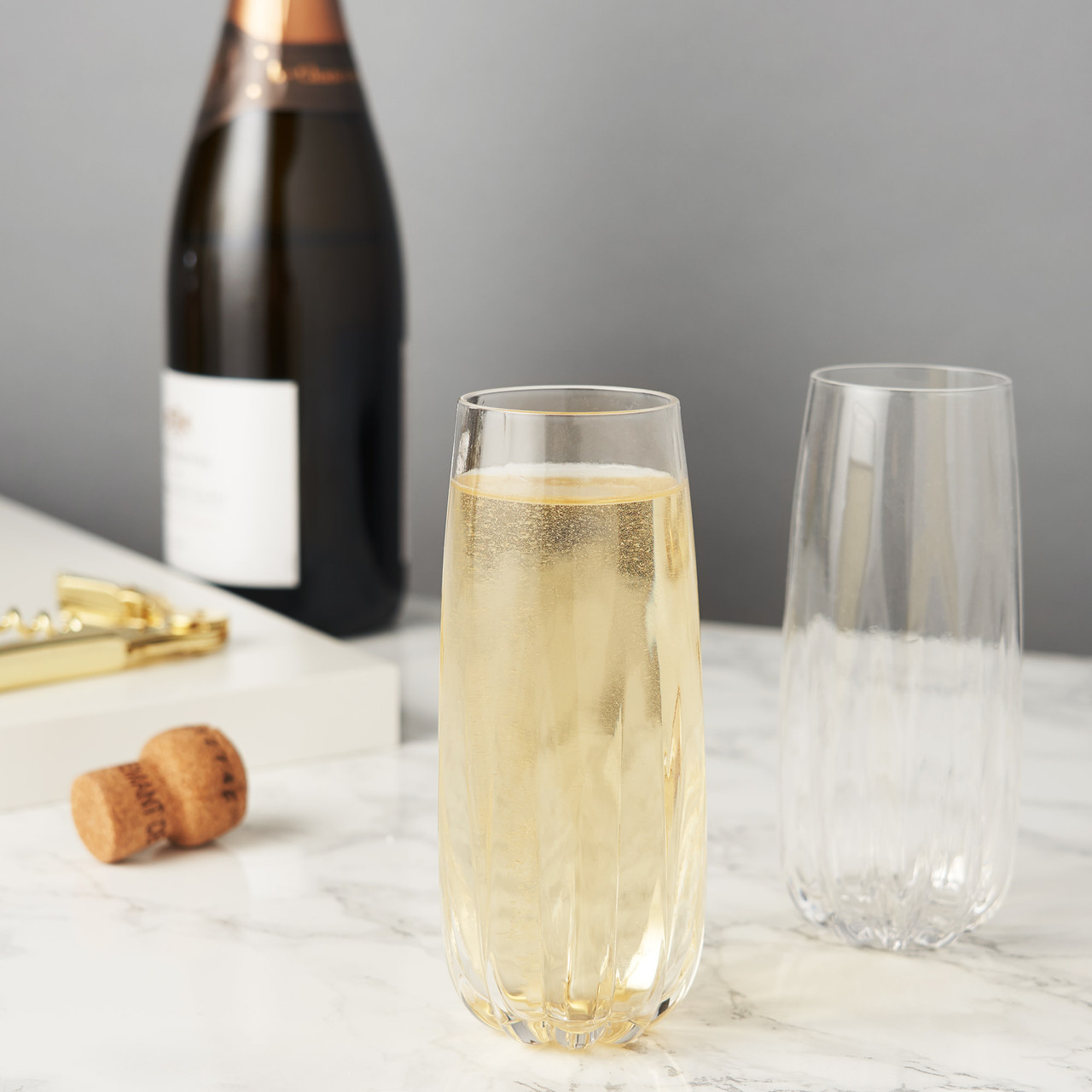 Cactus Crystal Stemless Champagne Flutes by Viski®