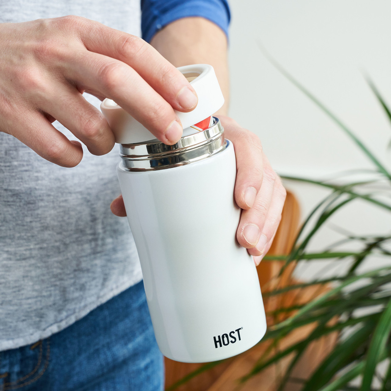 Stay-Chill Slim Can Cooler in Pearl White by HOST