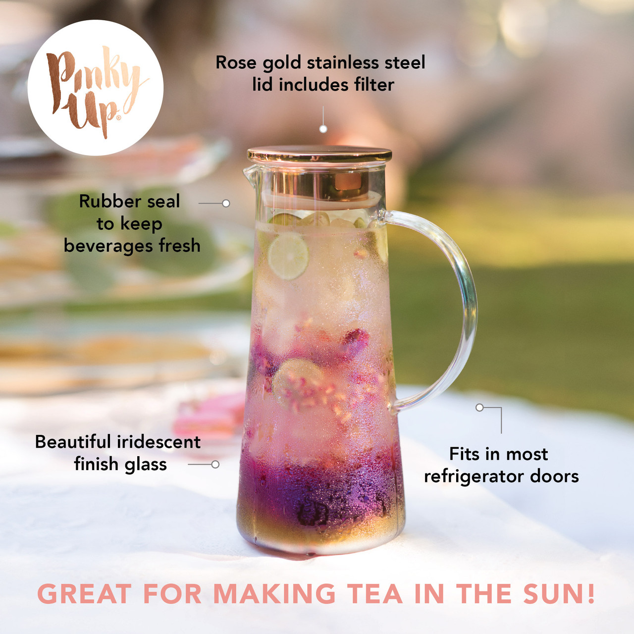 Charlie Iridescent Glass Iced Tea Carafe by Pinky Up