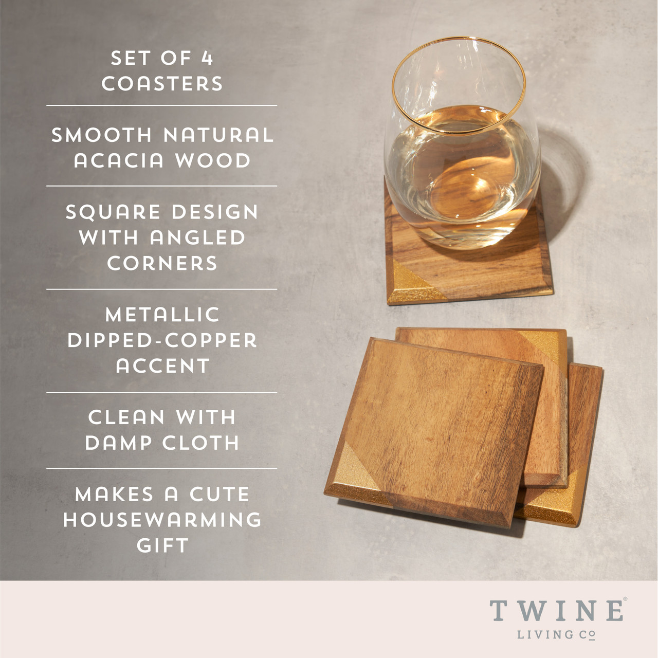 Metallic Dipped Coaster Set by Twine®