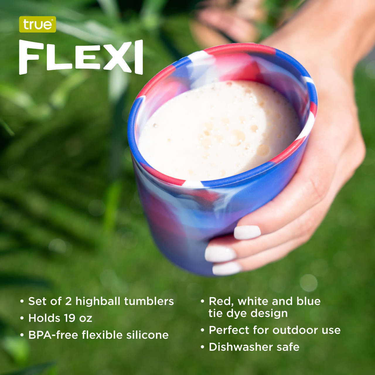 Flexi Tie Dye Silicone Highball Tumblers by True