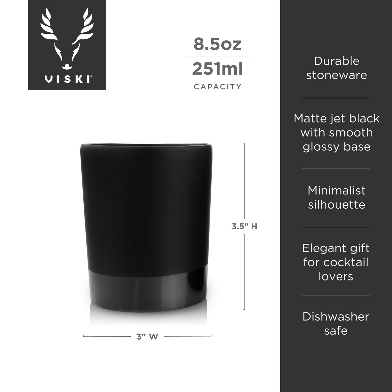 Black Stoneware Tumblers by Viski®