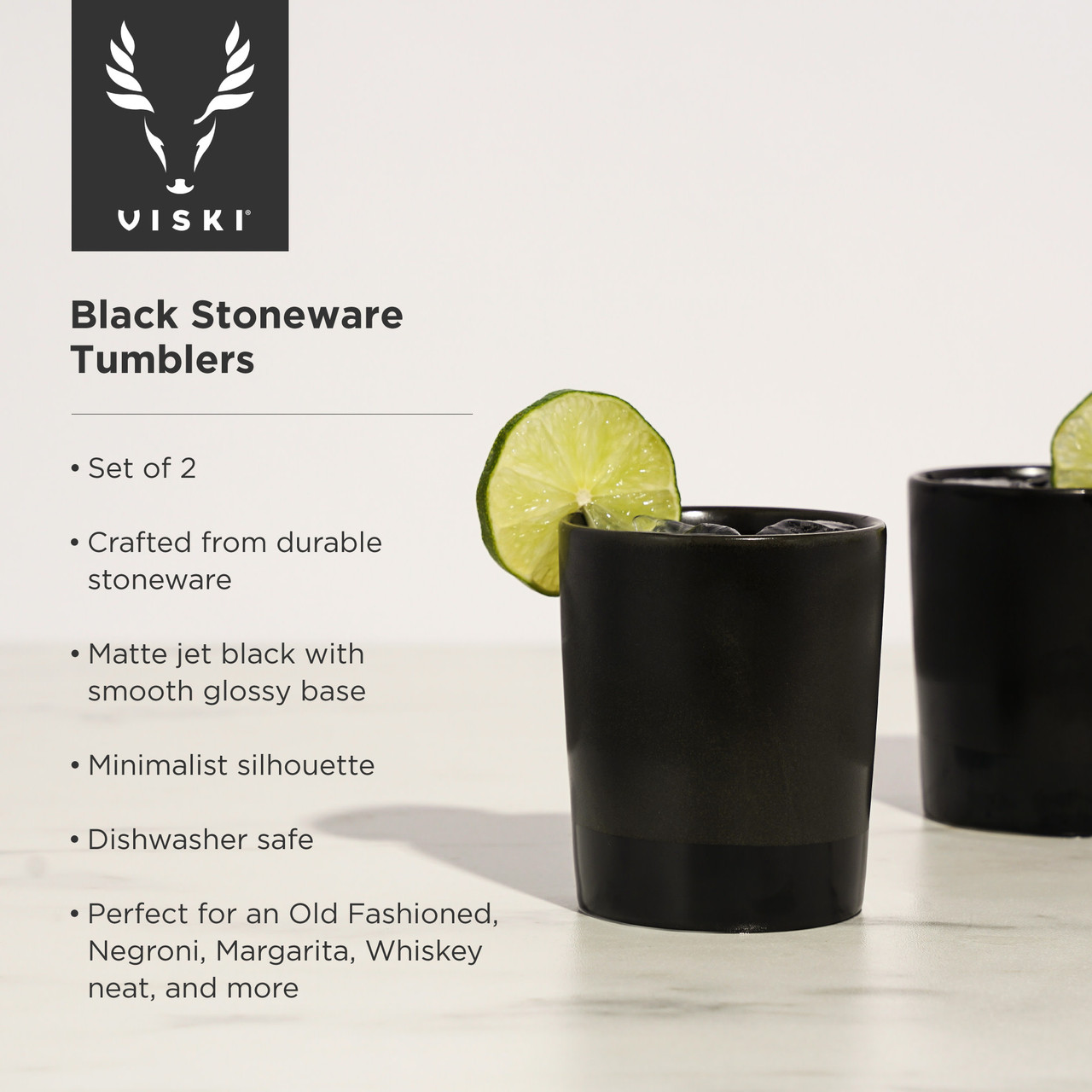 Black Stoneware Tumblers by Viski®