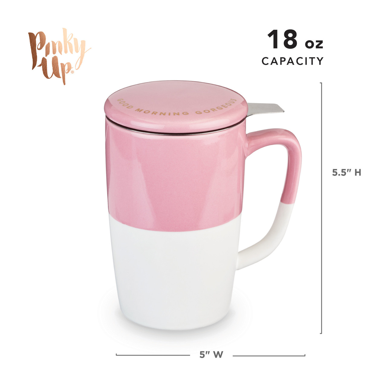 Delia Pink Tea Mug & Infuser by Pinky Up®