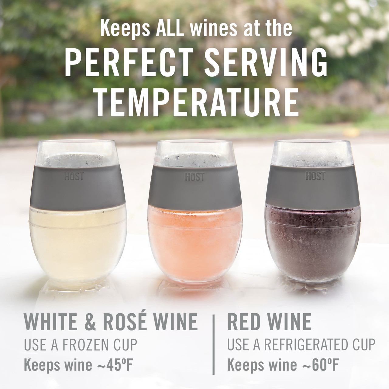 Wine FREEZE Cooling Cup in Translucent Magenta Set of 4 by HOST