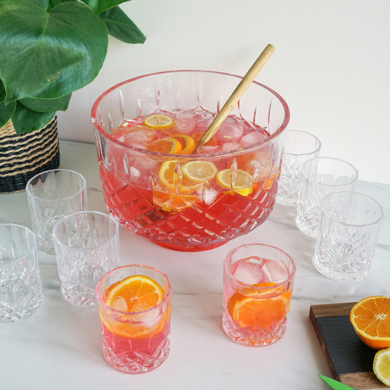Admiral Punch Bowl with 8 Tumblers by Viski