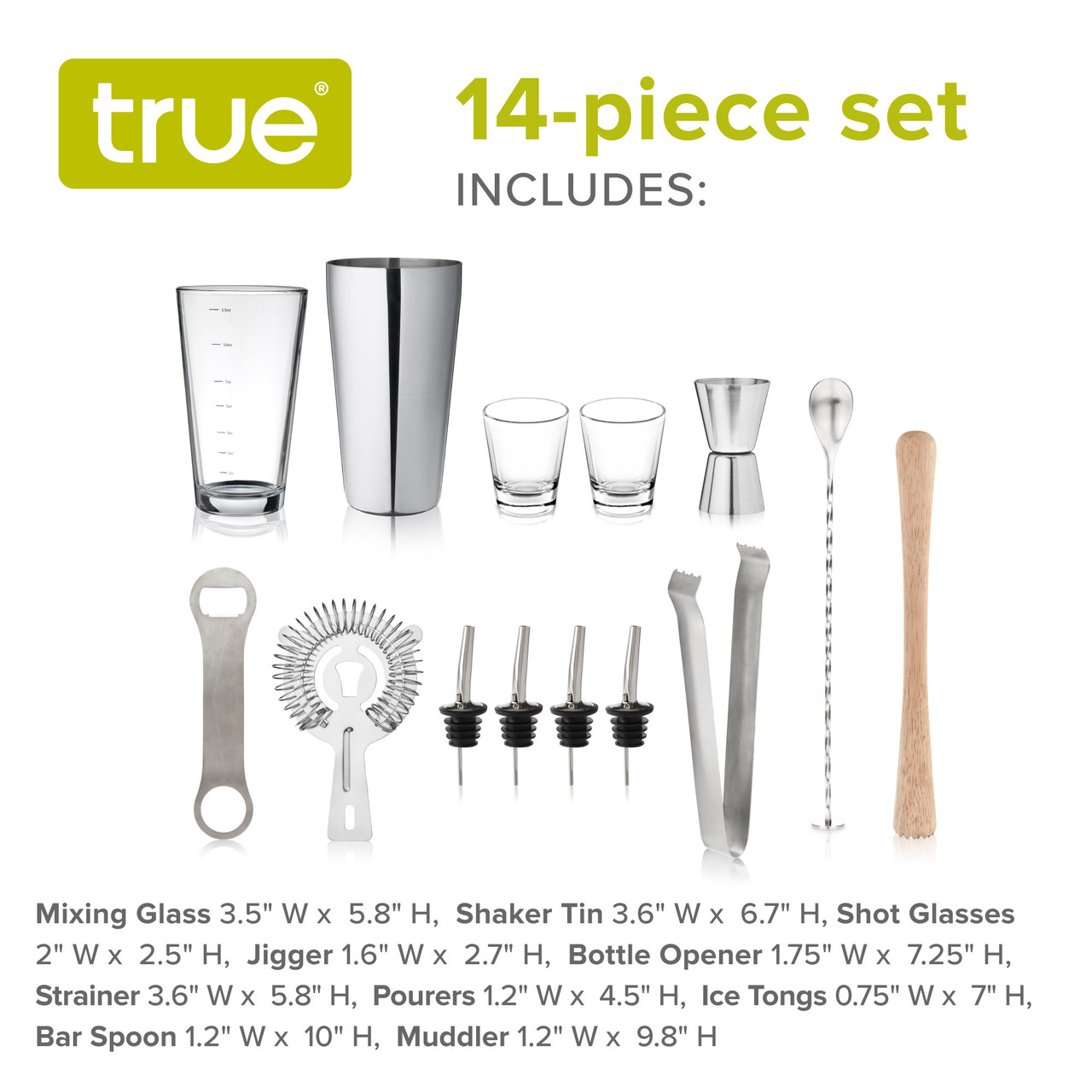 14 Piece Barware Set by True
