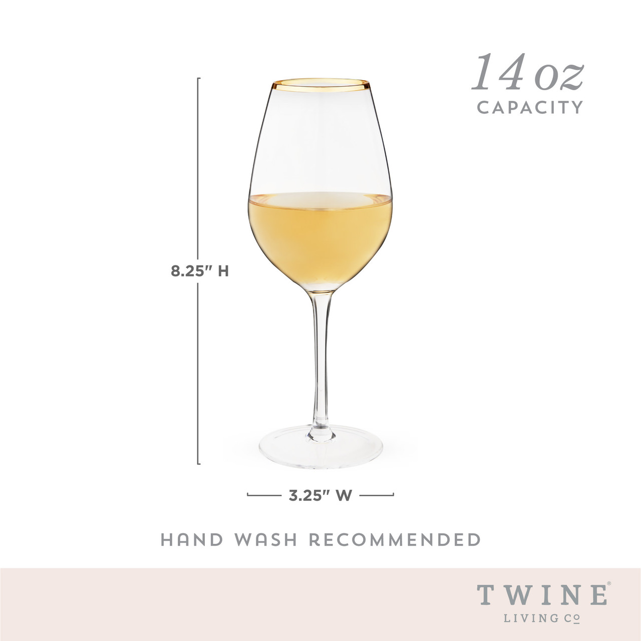 Gilded Stemmed Wine Glass Set by Twine