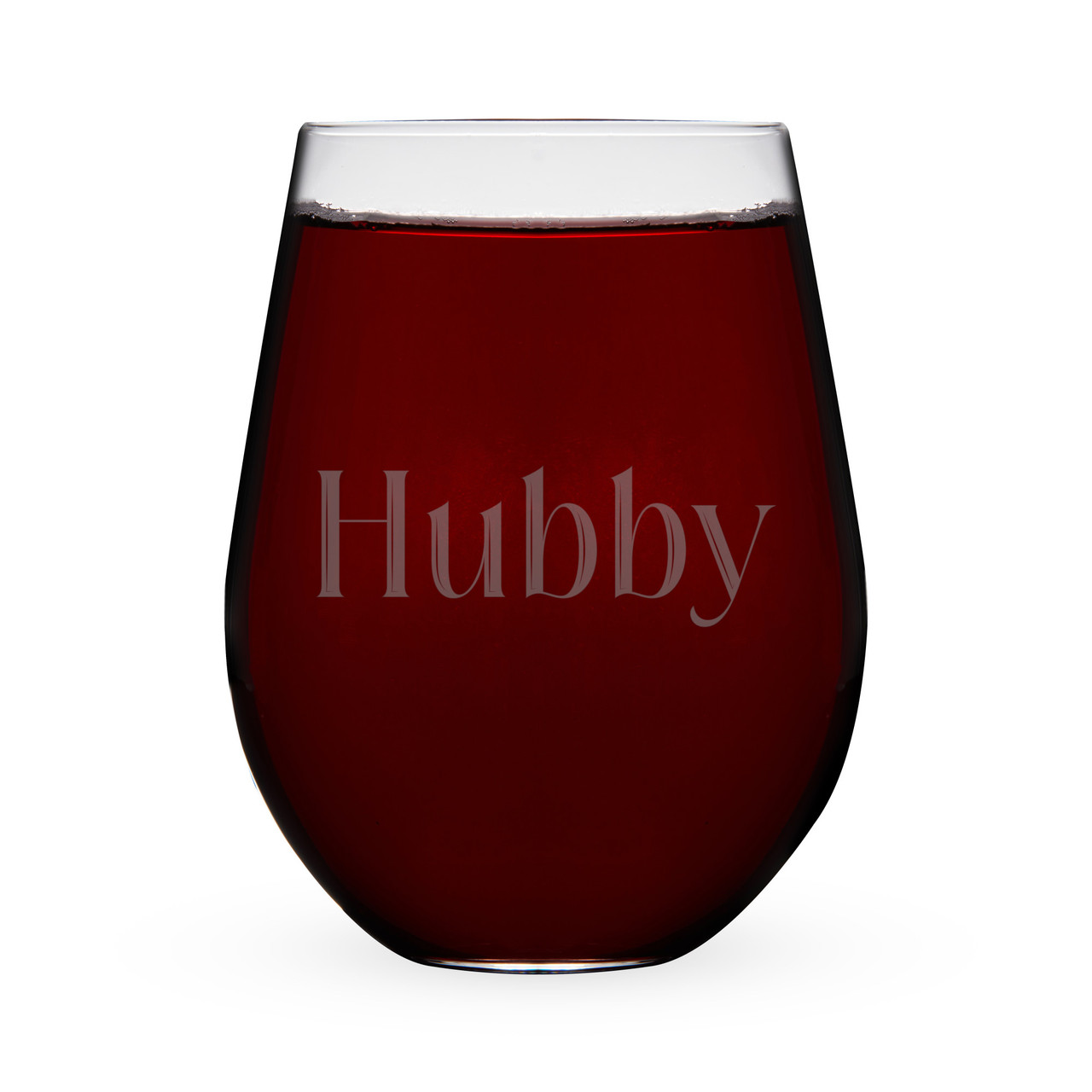 Hubby Serif Stemless Wine Glass