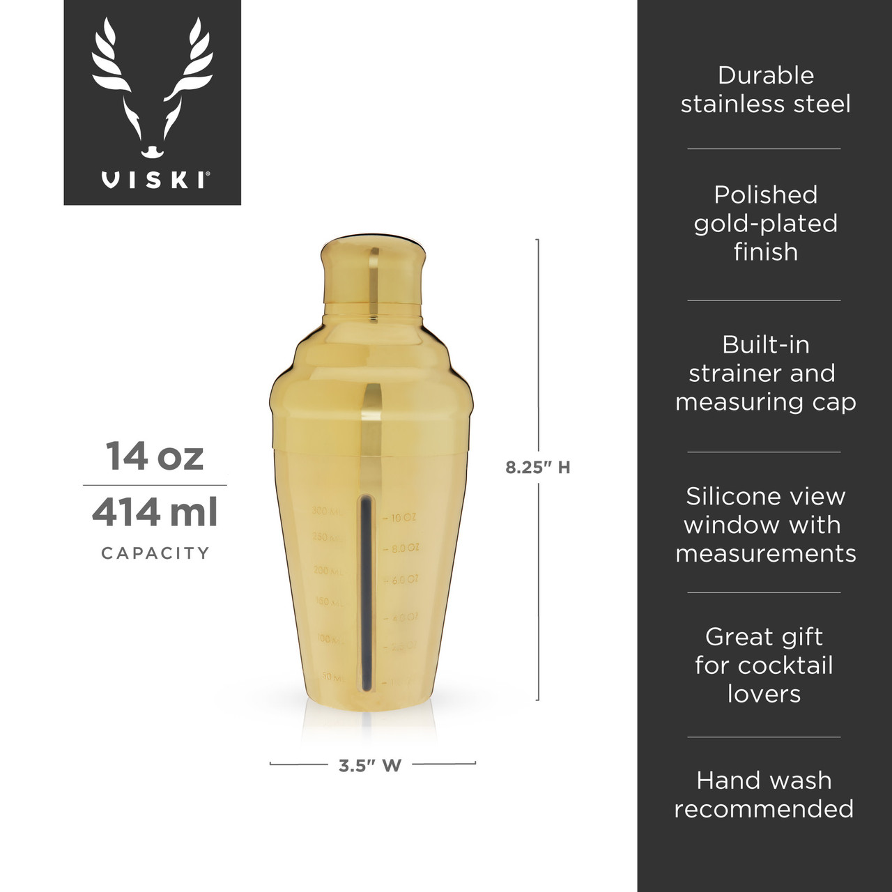 Gold Measured Shaker by Viski