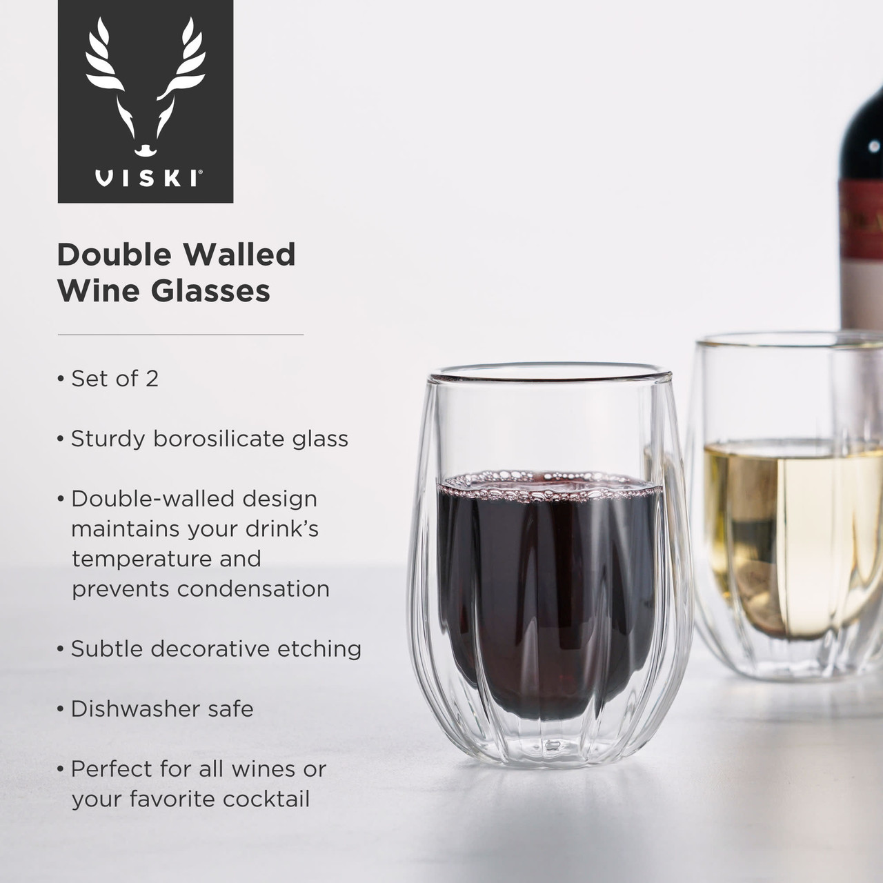 Double Walled Wine Glasses by Viski