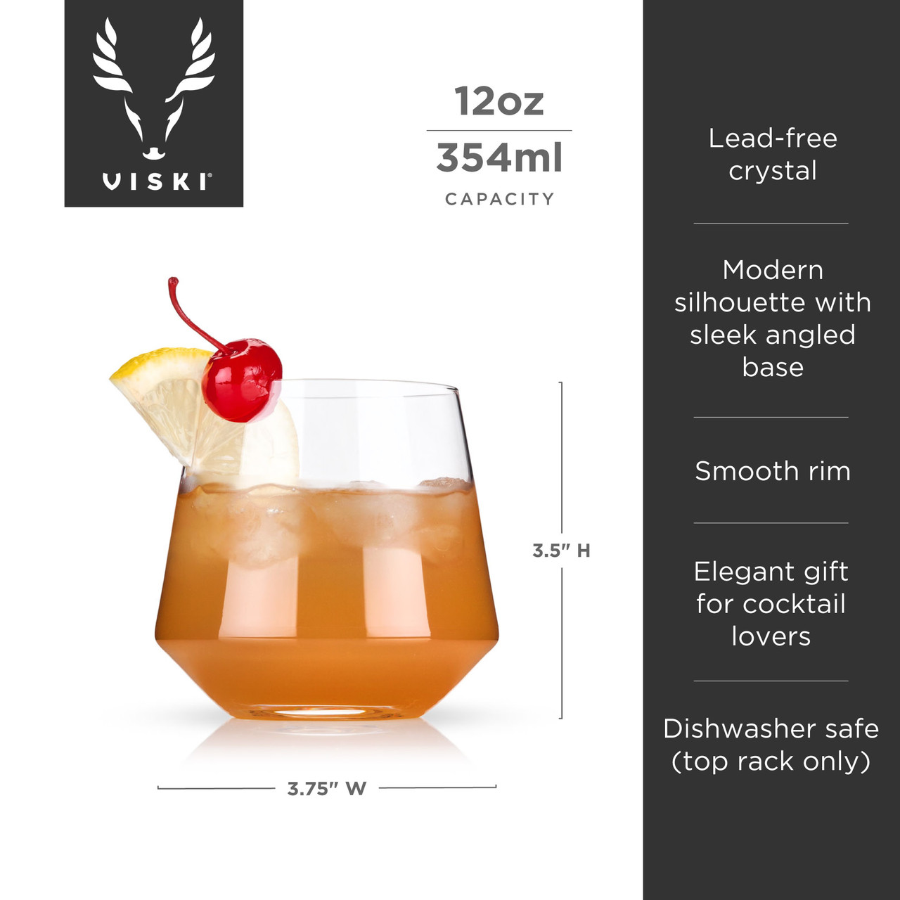 Angled Crystal Cocktail Tumblers by Viski®