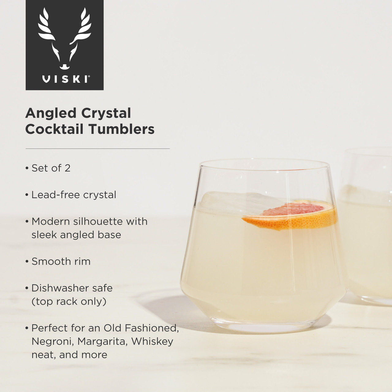 Angled Crystal Cocktail Tumblers by Viski®