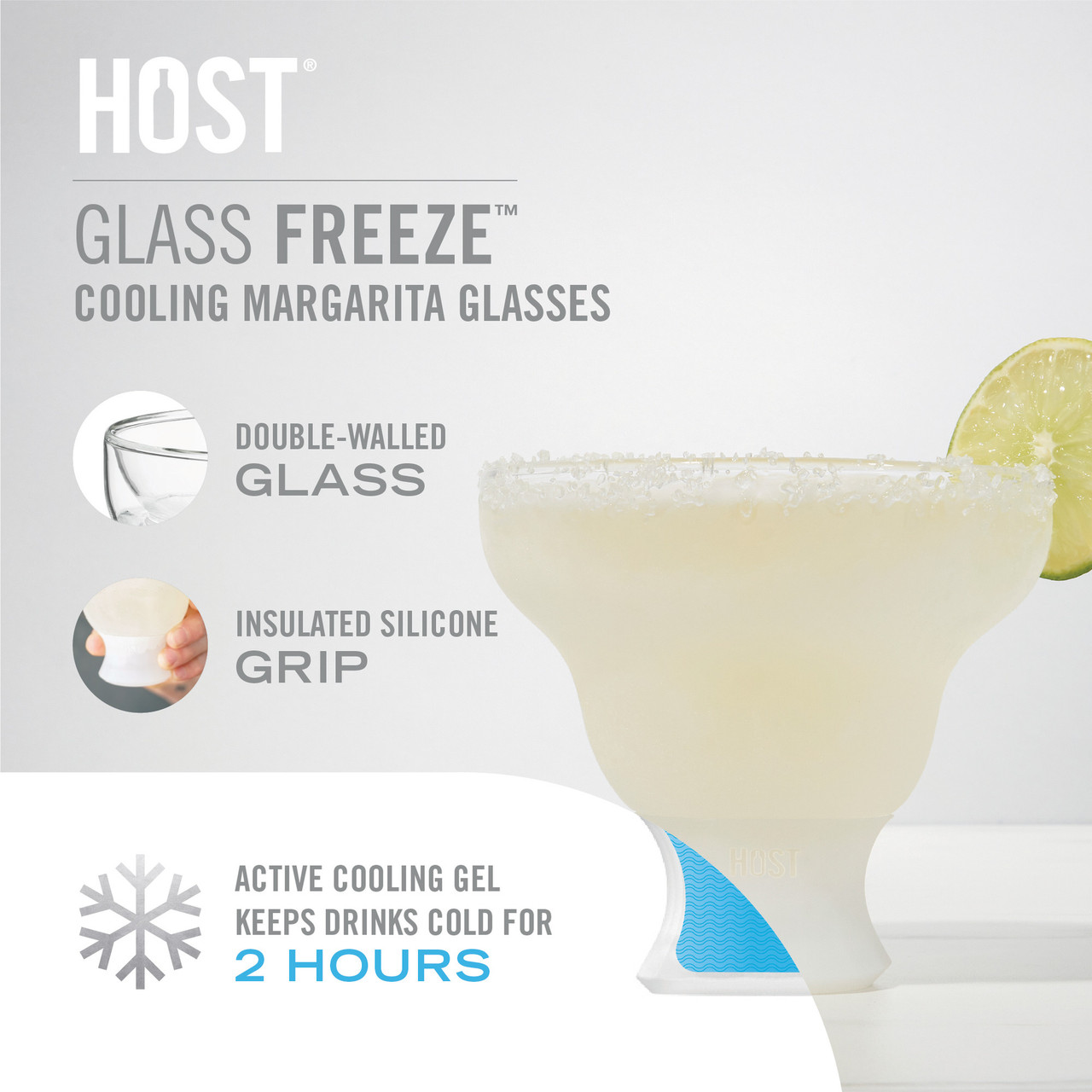 Glass FREEZE Margarita Glass (set of two) by HOST®