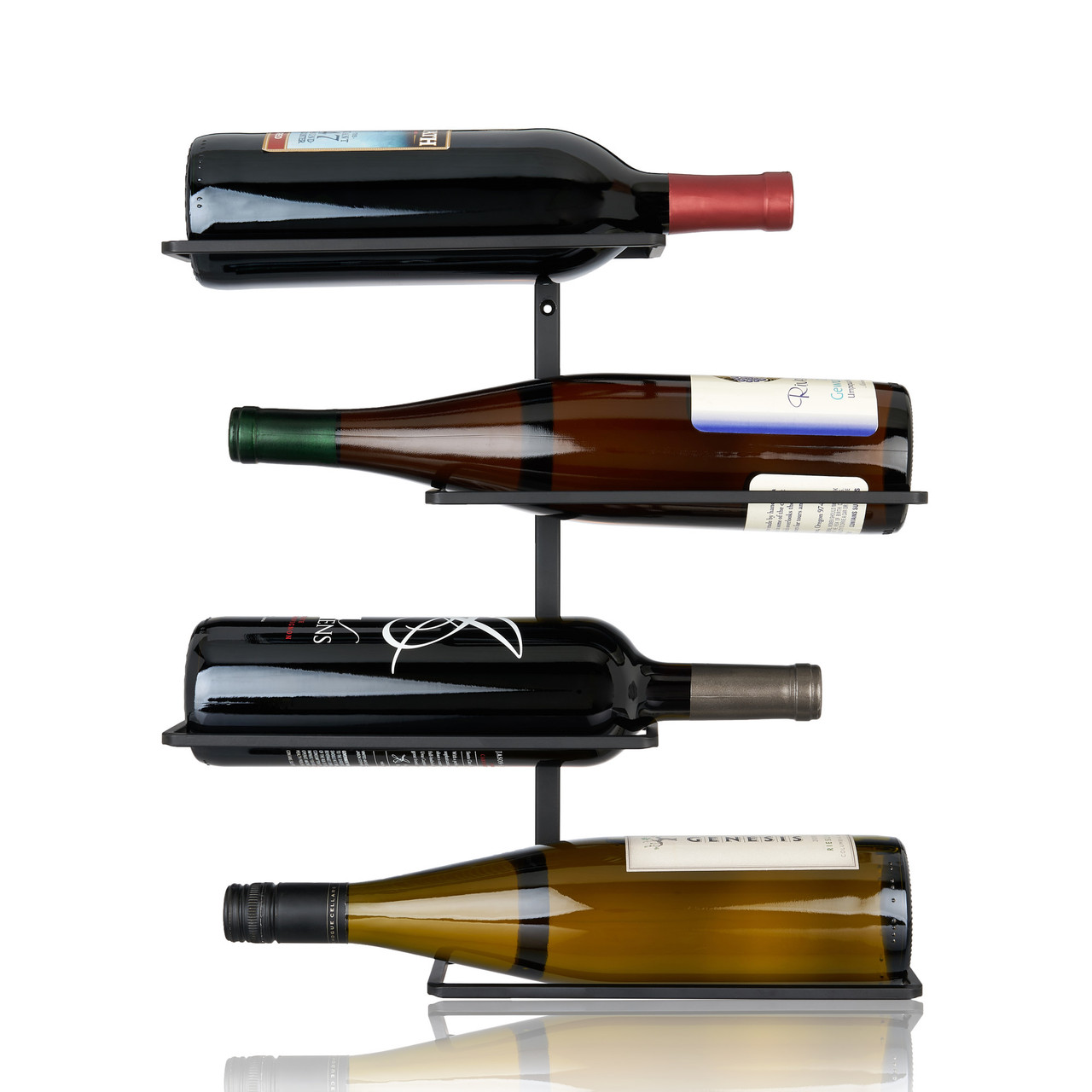 Four Bottle Wall Mounted Wine Rack by True