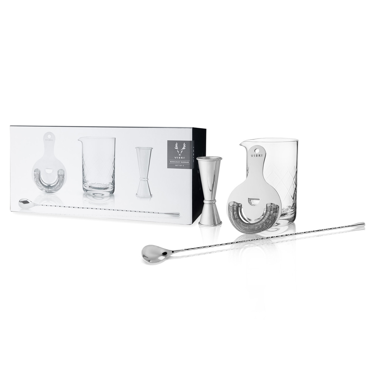 4-Piece Stainless Steel Mixologist Barware Set by Viski®