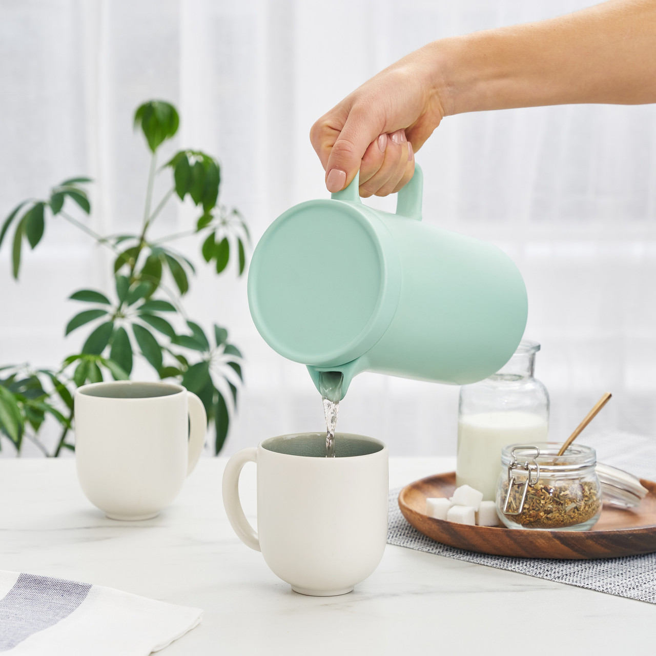 Jona Matte Finish Teapot in Mint by Pinky Up