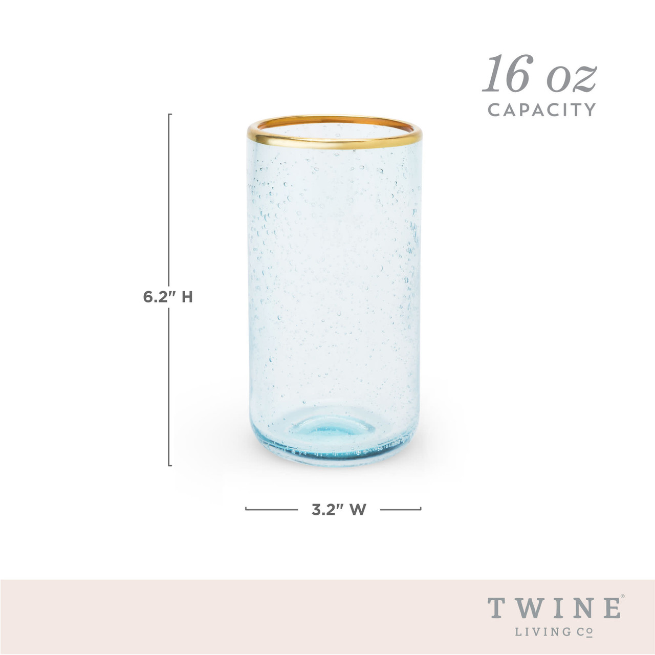 Aqua Bubble Glass Tumbler Set by Twine®