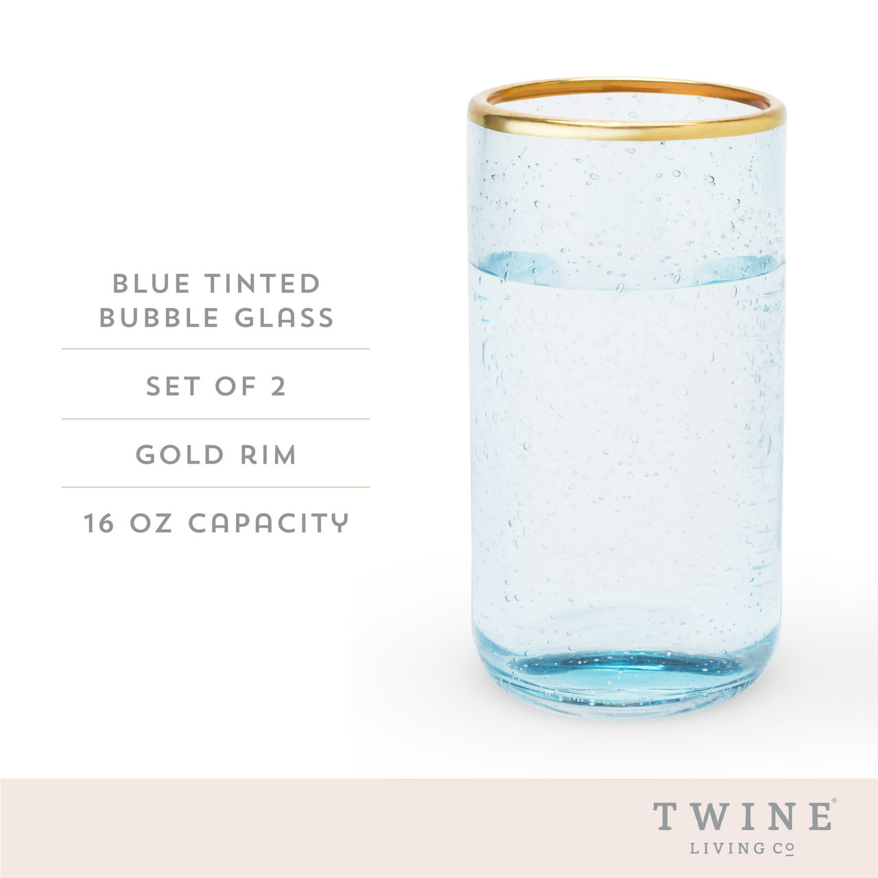 Aqua Bubble Glass Tumbler Set by Twine®