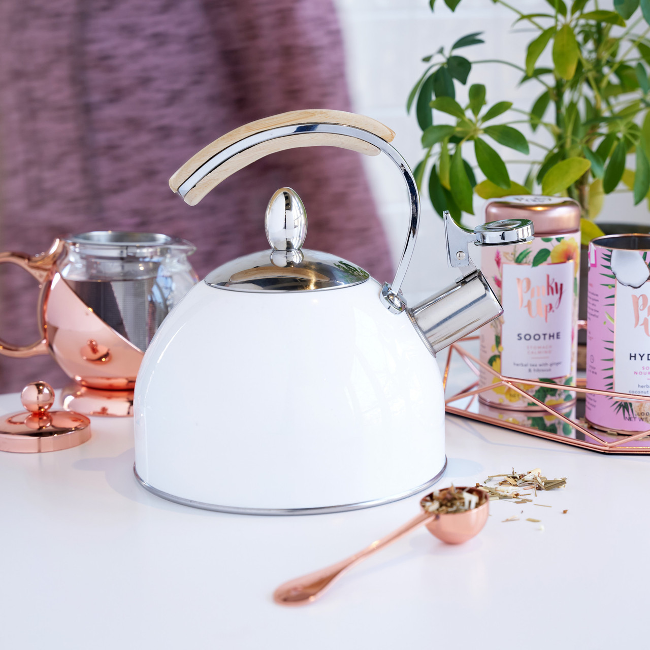 Presley Tea Kettle in Rose Gold by Pinky Up