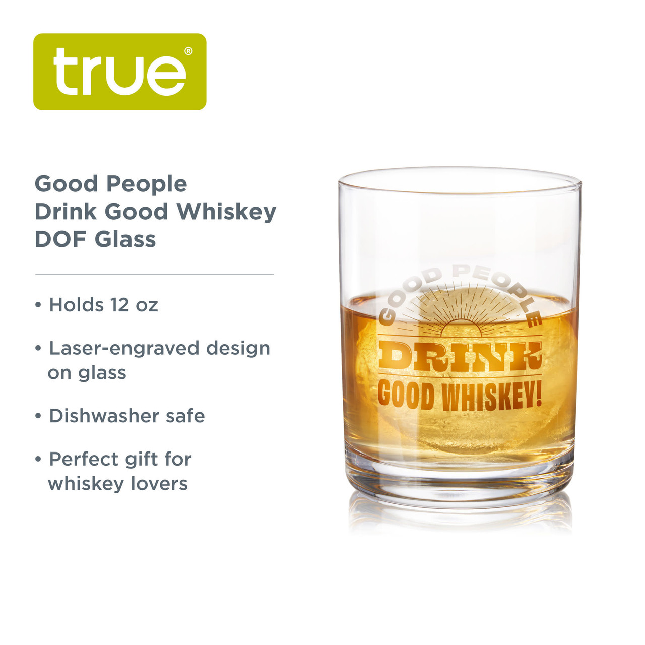 Good People Good Whiskey DOF Glass