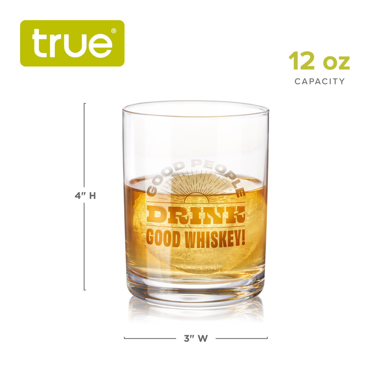 Good People Good Whiskey DOF Glass