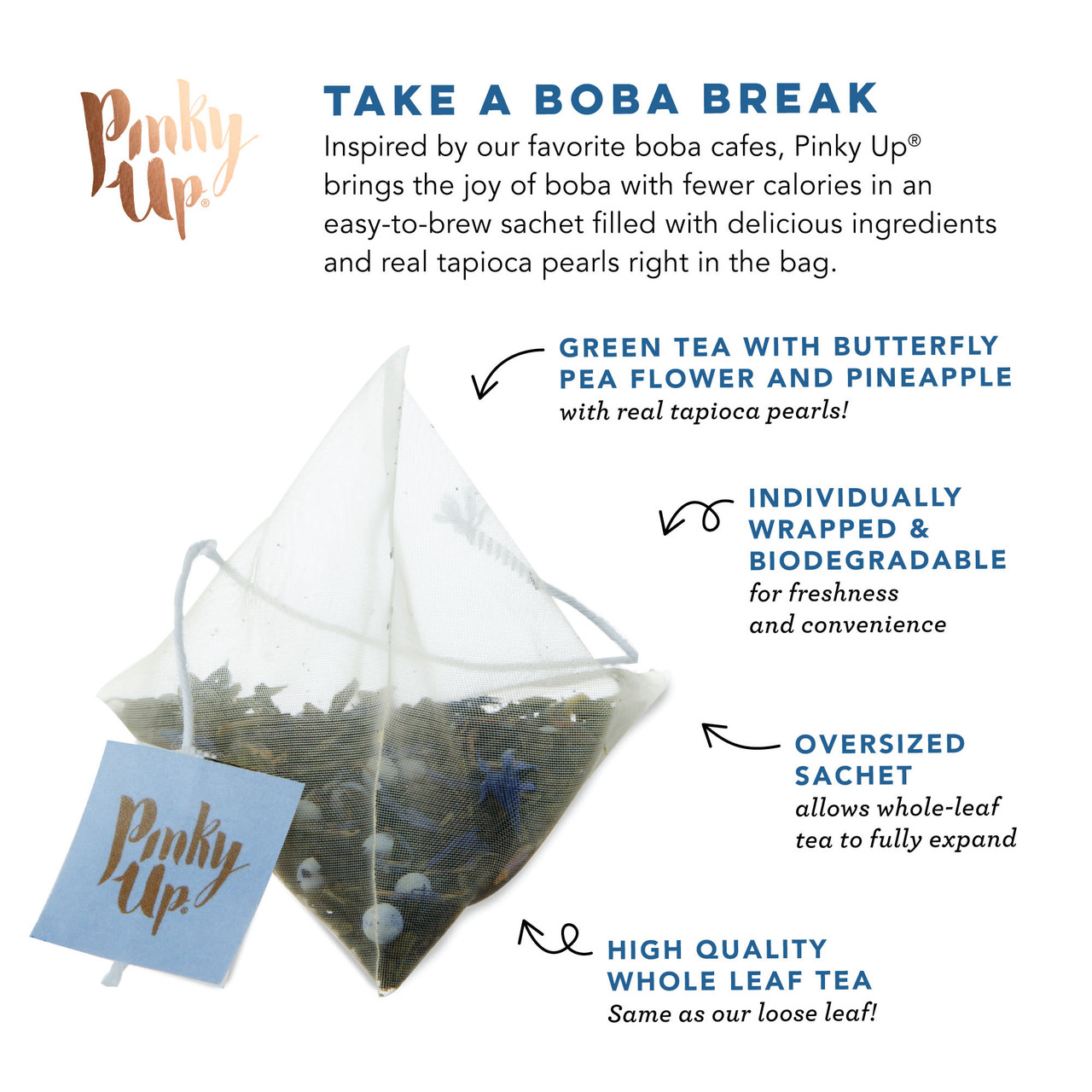 Butterfly Boba Tea In Sachets by Pinky Up