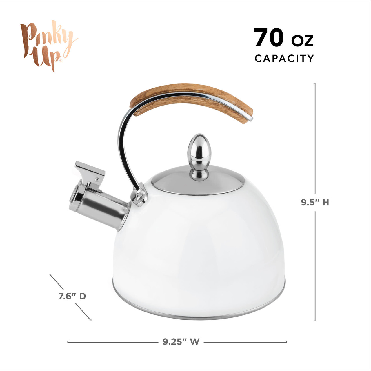 Presley White Tea Kettle by Pinky Up®