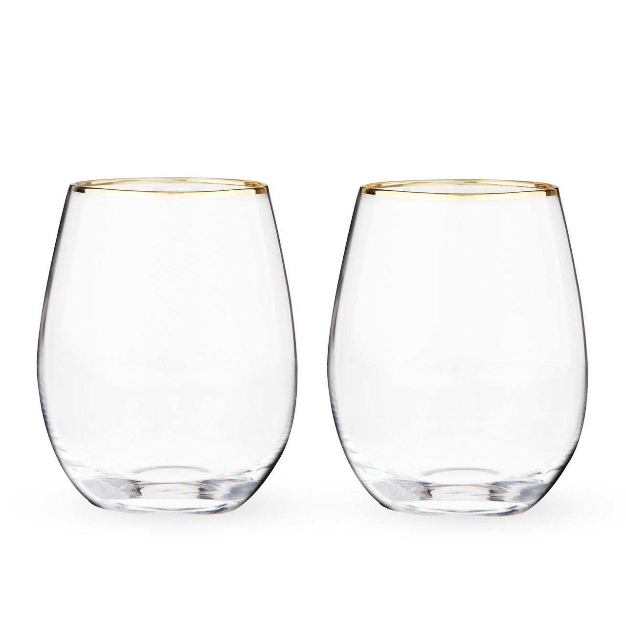 Gilded Stemless Wine Glass Set by Twine