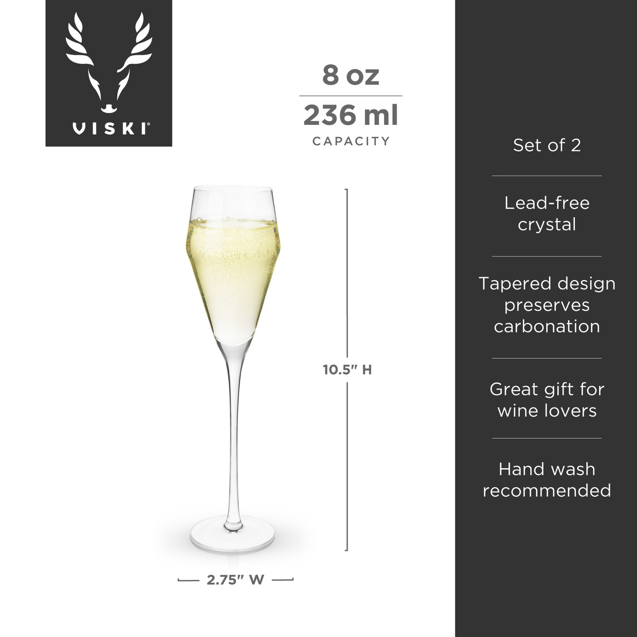 Angled Crystal Prosecco Glasses by Viski®