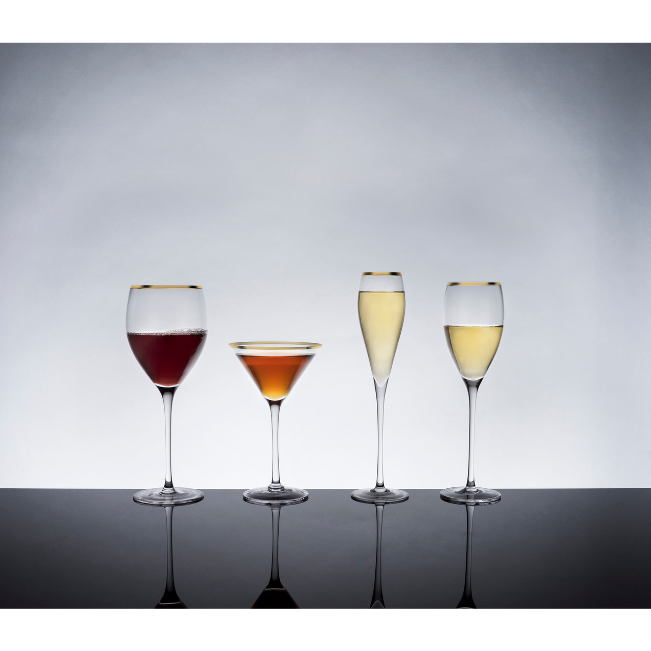 Gold-Rimmed Crystal Champagne Flutes by Viski®