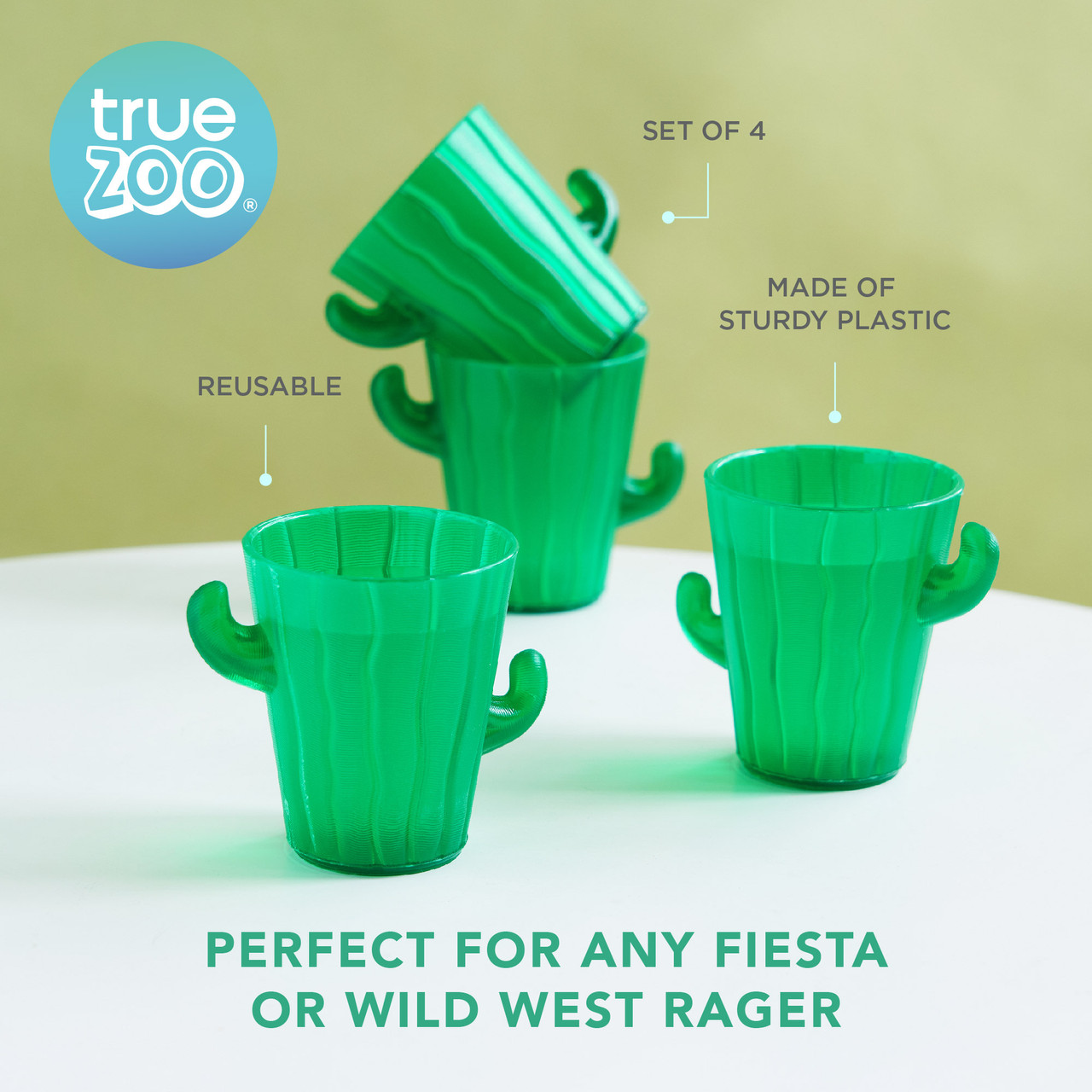 Cactus Shot Glasses, Set of 4 by True Zoo