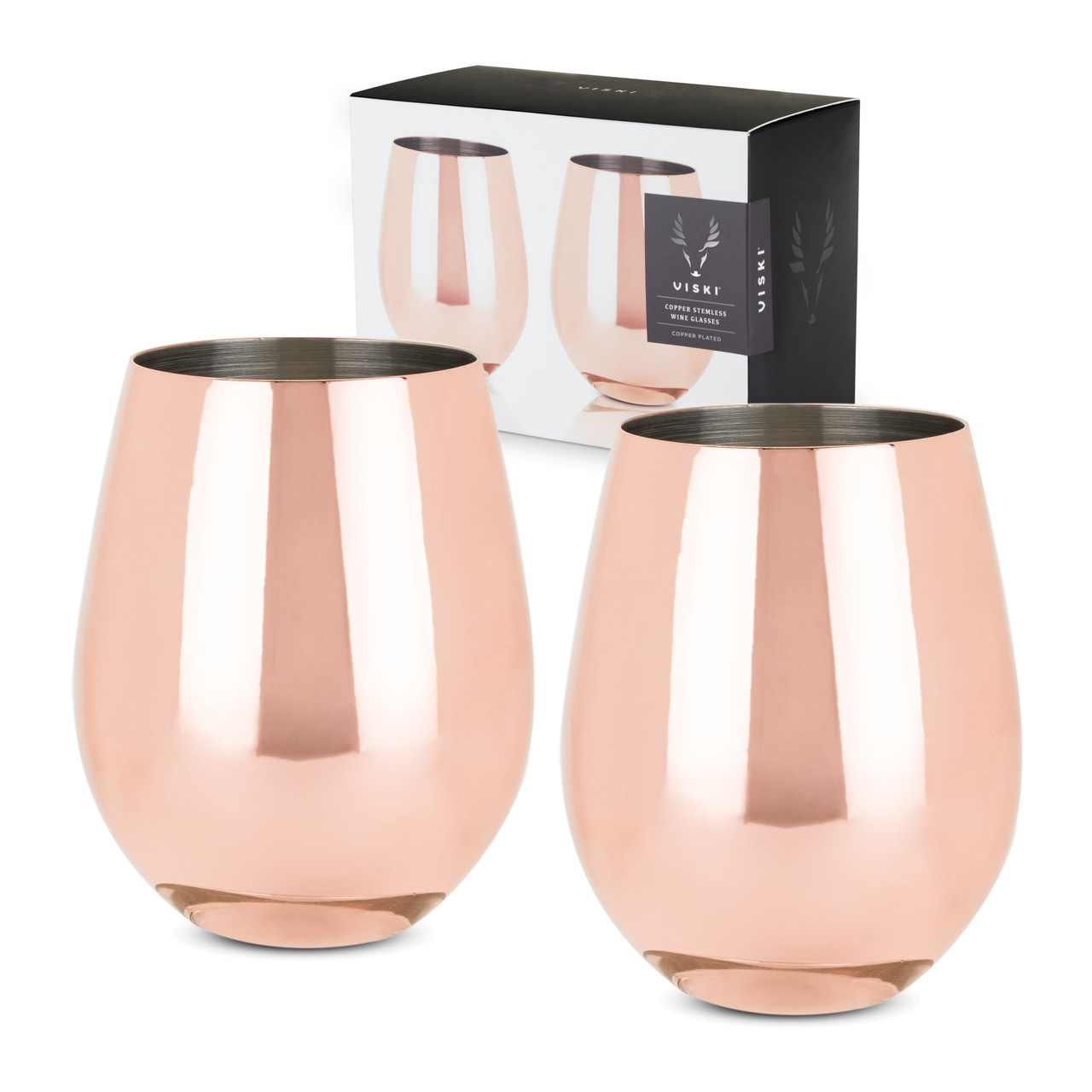 Copper Stemless Wine Glasses by Viski®