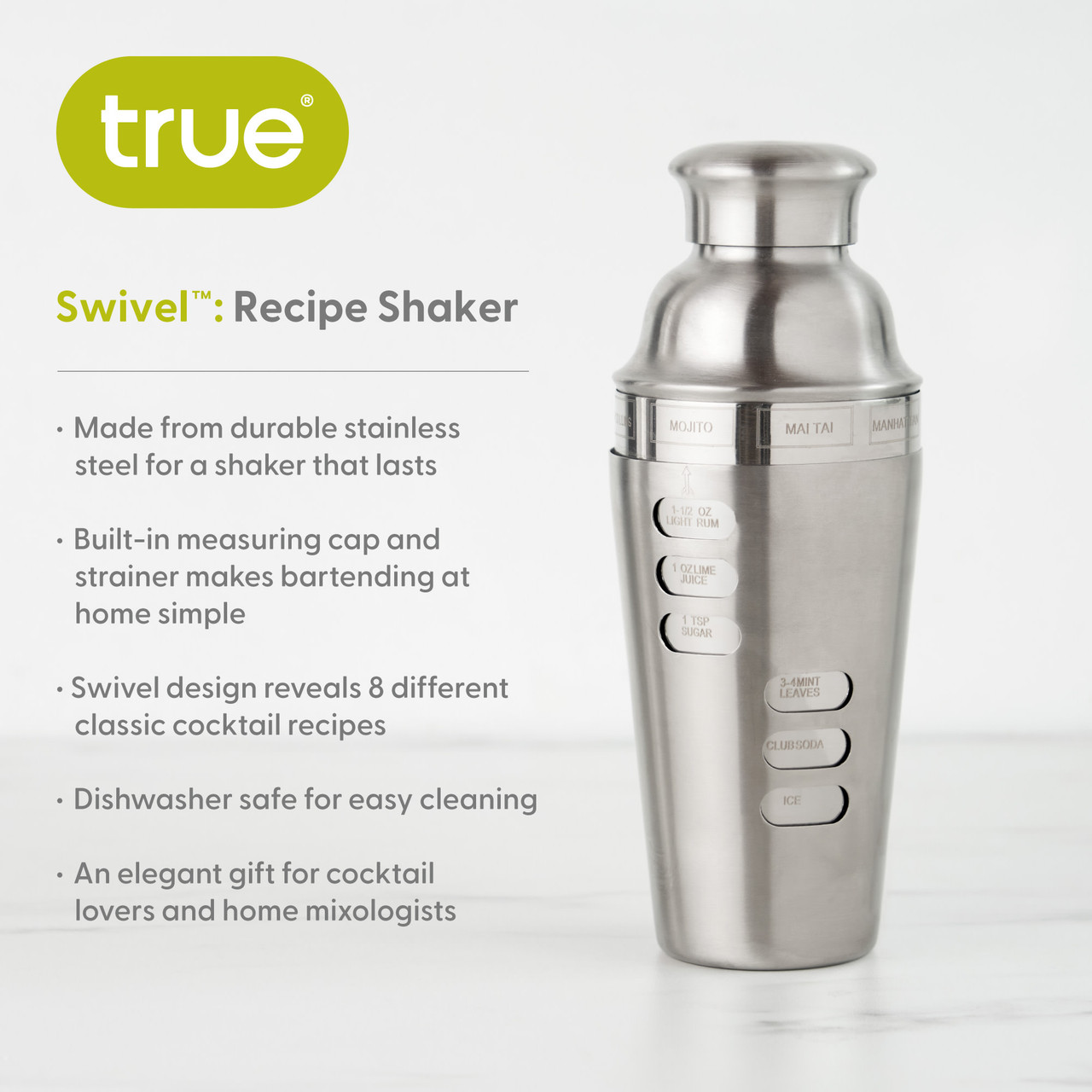 Swivel Recipe Shaker by True