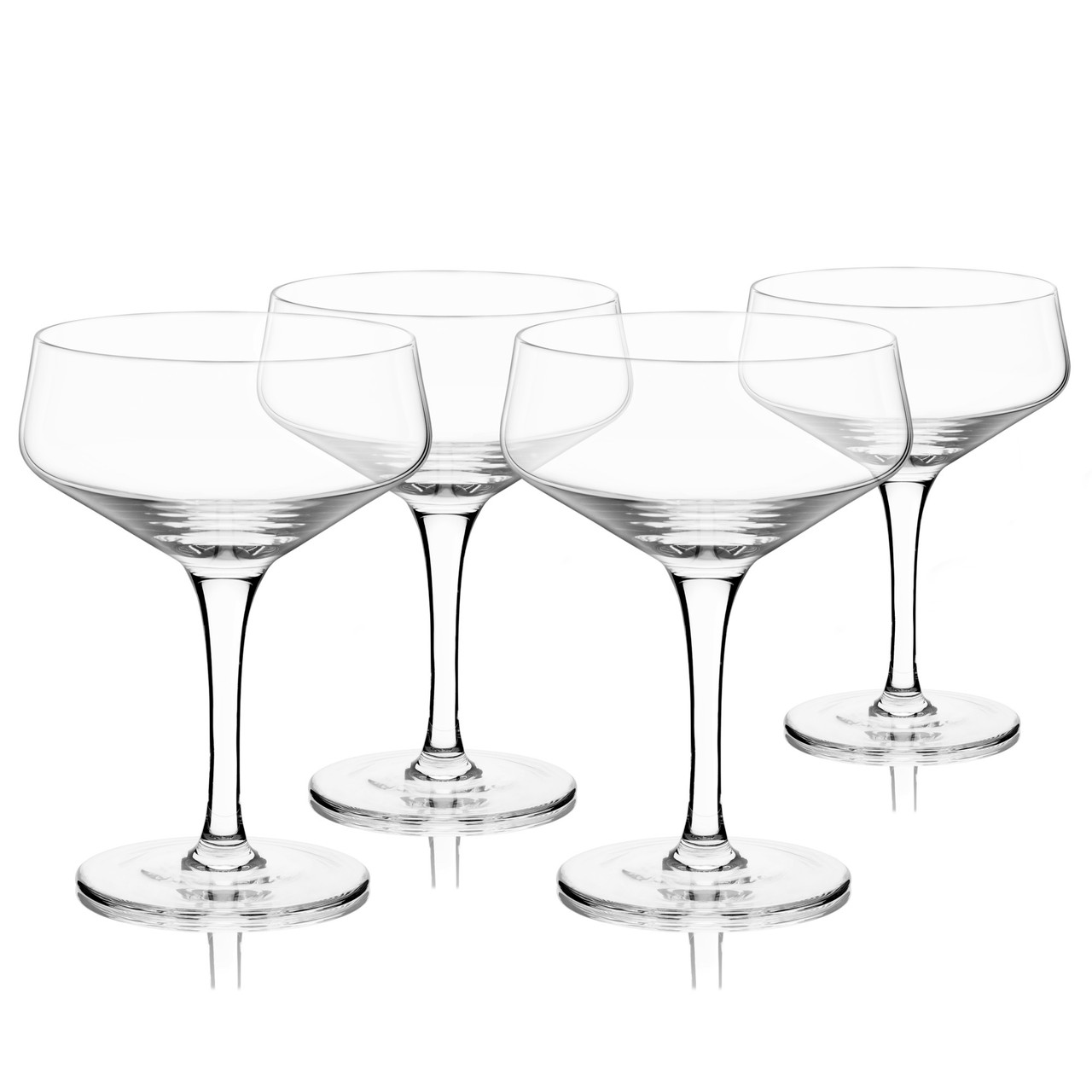 Angled Crystal Coupe Glasses (set of 4) by Viski®