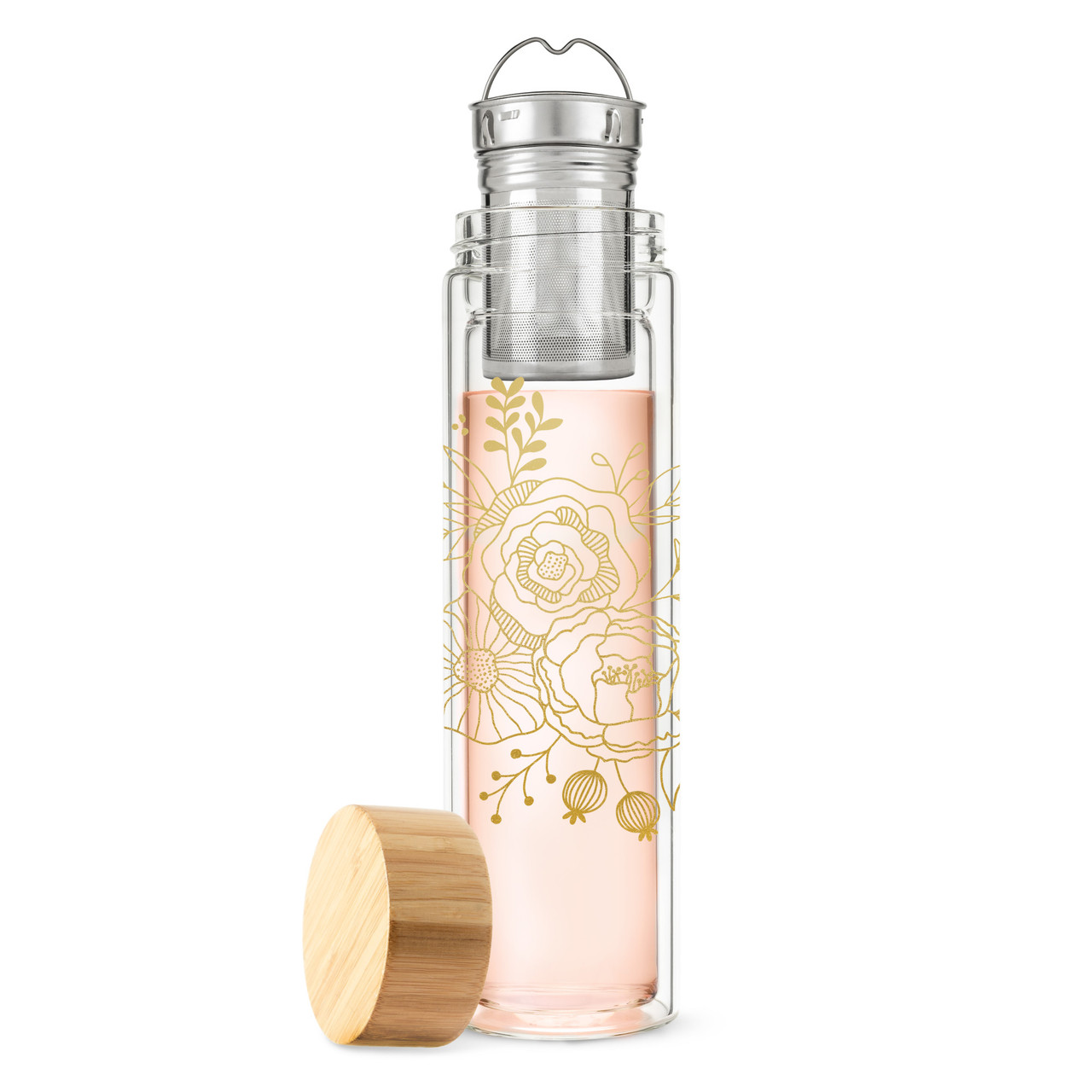 Blair Bouquet Glass Travel Infuser Mug by Pinky Up®