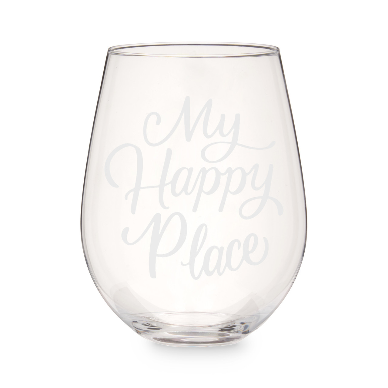 My Happy Place Stemless Wine Glass by Twine®