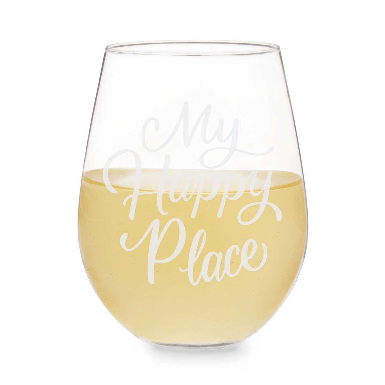 My Happy Place Stemless Wine Glass by Twine®