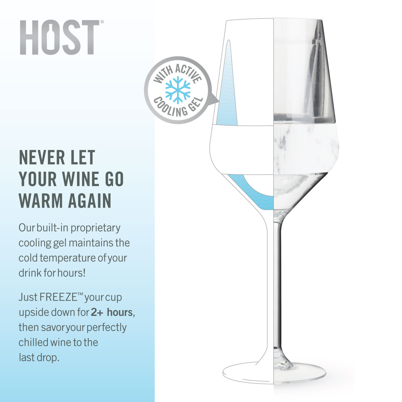 Wine FREEZE Stemmed in Marble (set of 2)  by HOST®