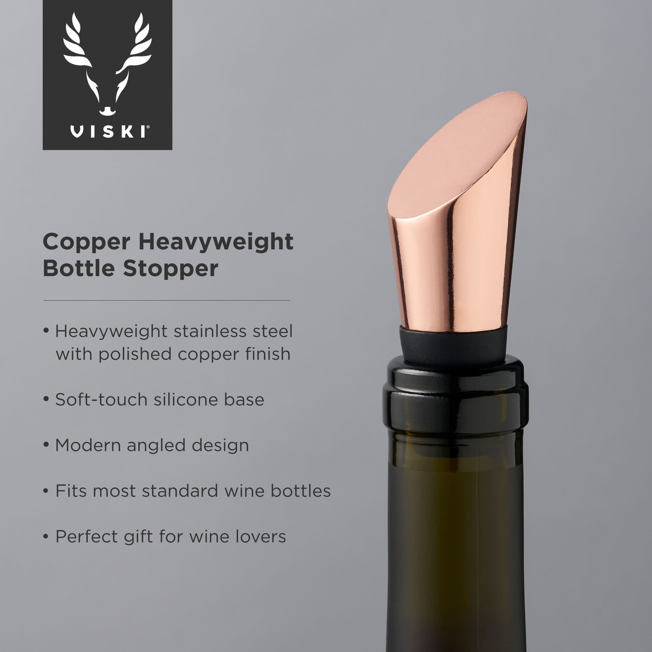 Copper Heavyweight Bottle Stopper by Viski®