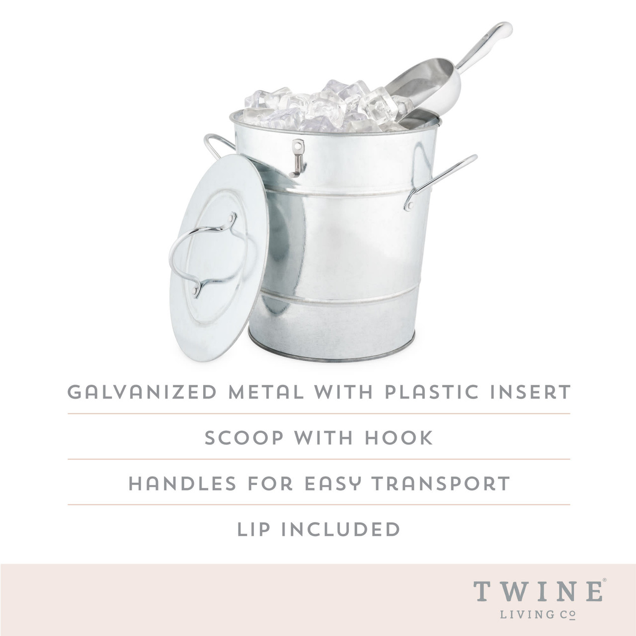 Galvanized Metal Ice Bucket by Twine®