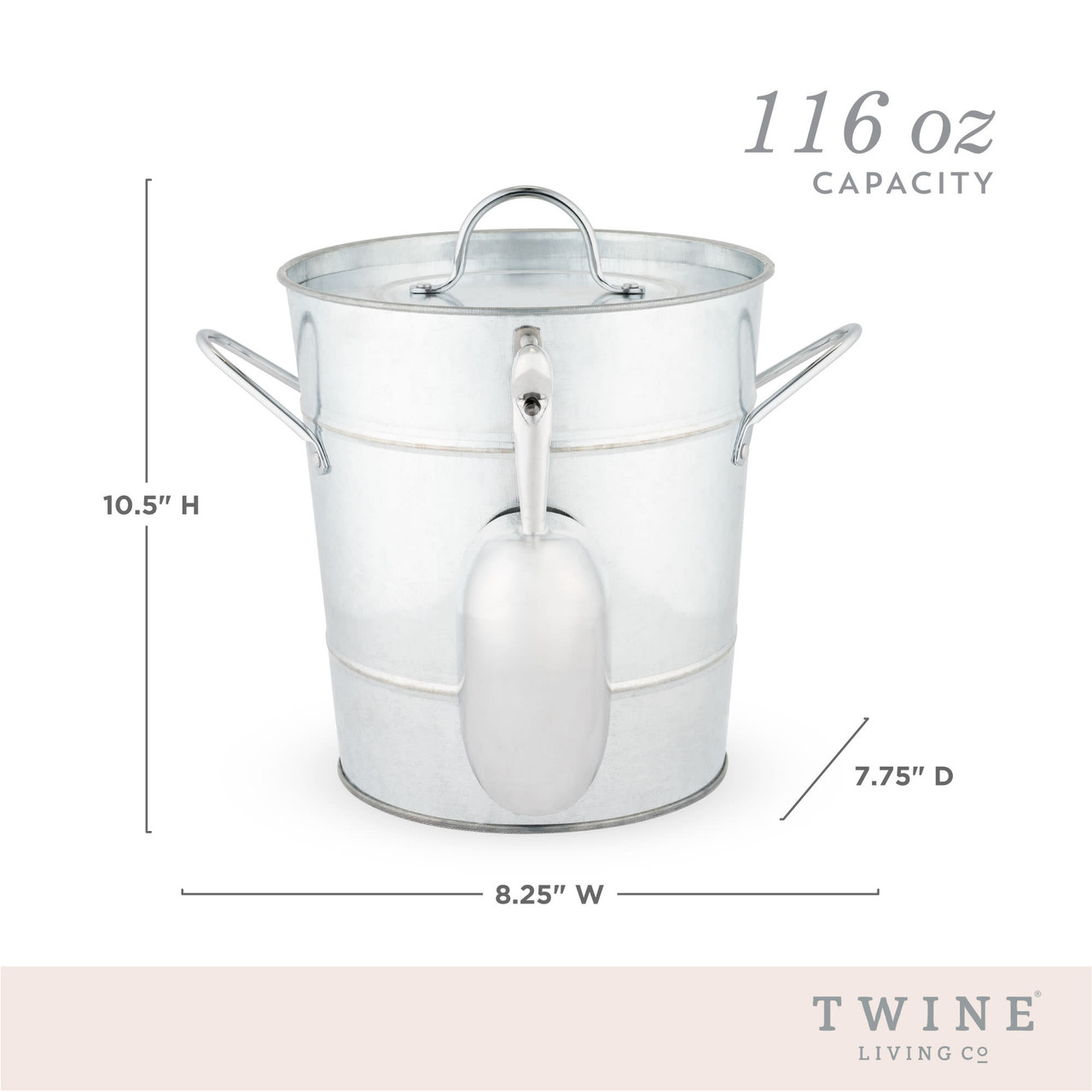 Galvanized Metal Ice Bucket by Twine®