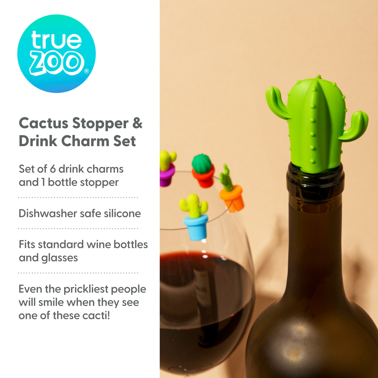 Cactus Stopper and Charm Set by TrueZoo