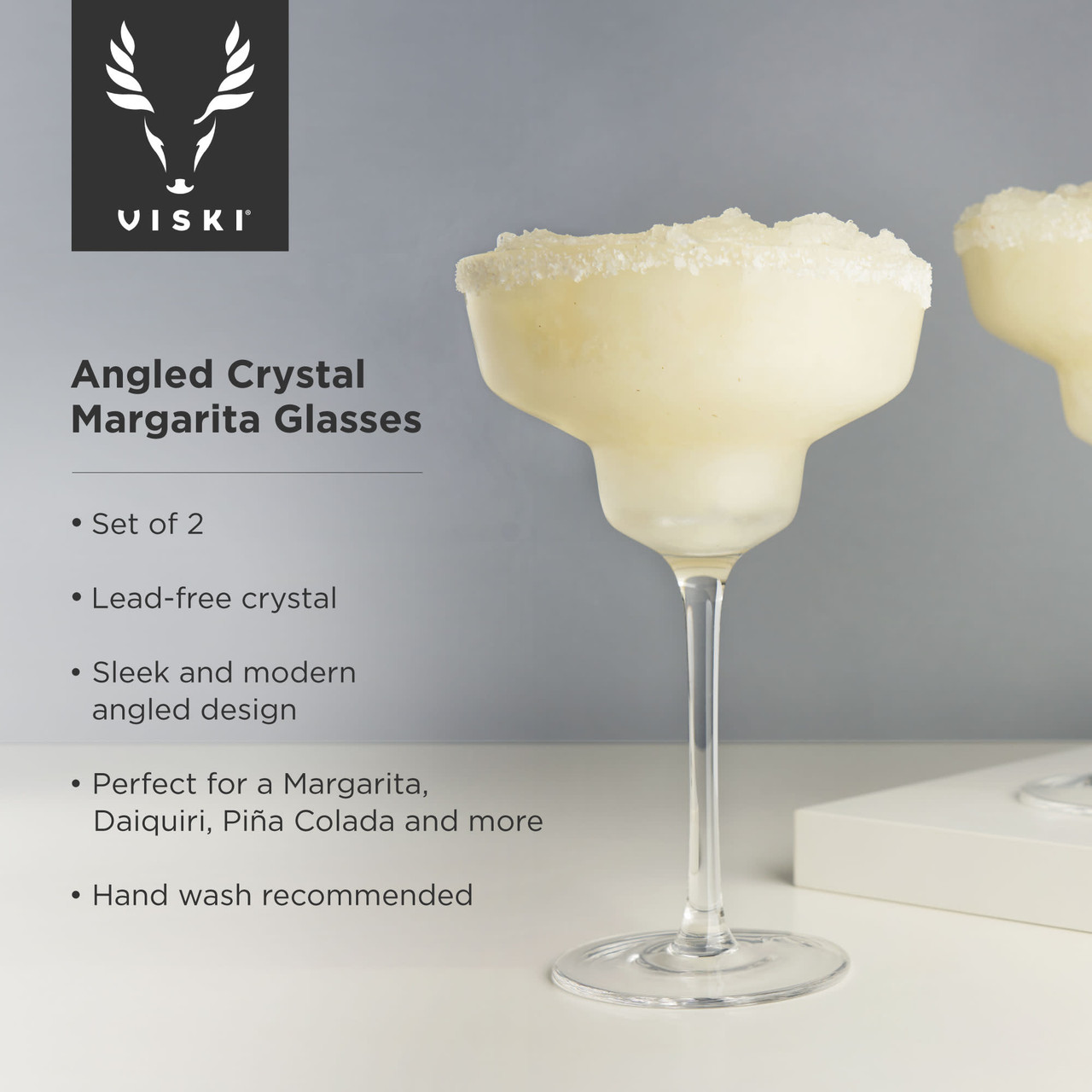 Angled Crystal Margarita Glasses by Viski®